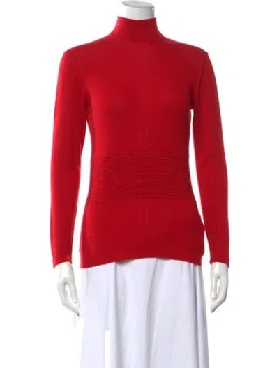 Pre-owned Chado By Ralph Rucci Cashmere Turtleneck Sweater In Red