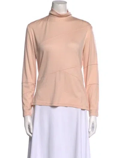 Pre-owned Chado By Ralph Rucci Cashmere Turtleneck Sweatshirt In Pink