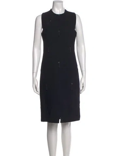 Pre-owned Chado By Ralph Rucci Crew Neck Knee-length Dress In Black