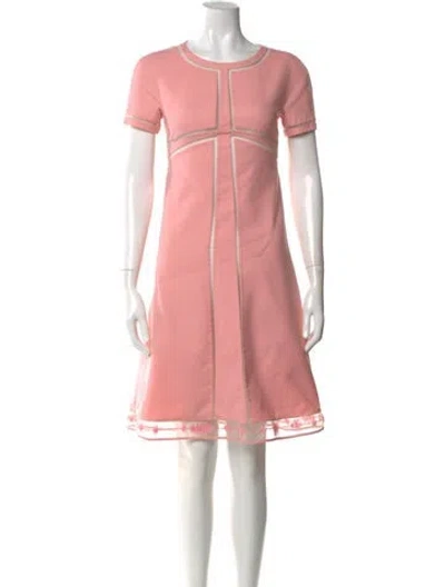 Pre-owned Chado By Ralph Rucci Crew Neck Knee-length Dress In Pink