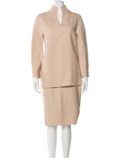 Pre-owned Chado By Ralph Rucci Late 2000's - Early 2010's Wool Skirt Set In Neutral