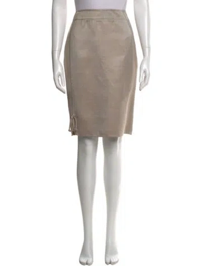 Pre-owned Chado By Ralph Rucci Silk Knee-length Skirt In Gray