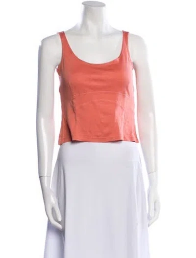 Pre-owned Chado By Ralph Rucci Silk Scoop Neck Crop Top In Pink