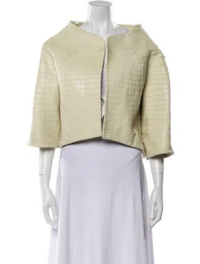 Pre-owned Chado By Ralph Rucci Vintage 2000's Alligator Evening Jacket In Neutral