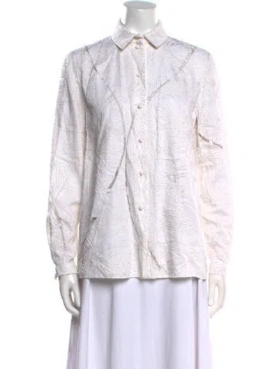 Pre-owned Chado By Ralph Rucci Vintage 2000's Button-up Top In White
