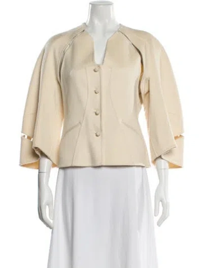Pre-owned Chado By Ralph Rucci Vintage Cashmere Evening Jacket In Neutral