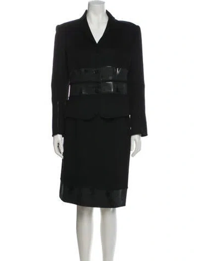 Pre-owned Chado By Ralph Rucci Vintage Cashmere Skirt Suit In Blue