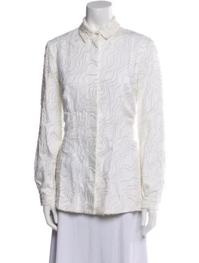 Pre-owned Chado By Ralph Rucci Vintage Hand-stitched Evening Jacket In White