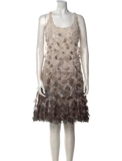 Pre-owned Chado By Ralph Rucci Vintage Knee-length Dress In Gray