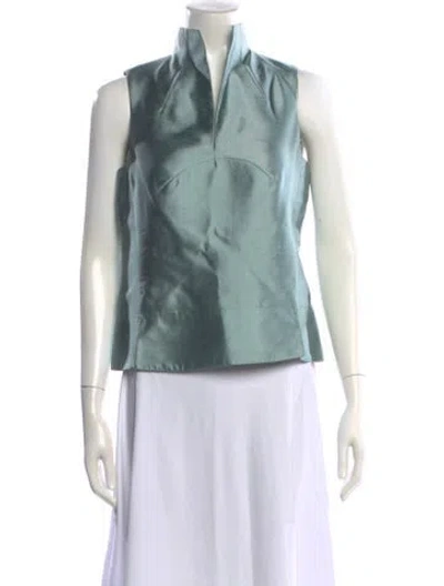 Pre-owned Chado By Ralph Rucci Vintage Late 1990's - Early 2000's Top In Blue