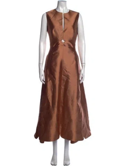 Pre-owned Chado By Ralph Rucci Vintage Long Dress In Brown