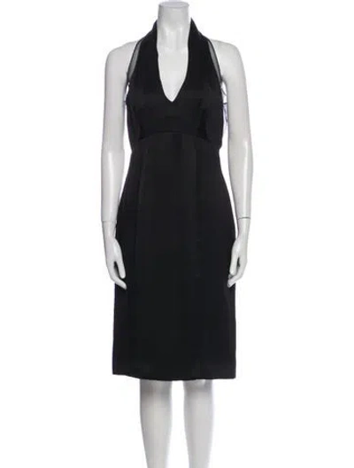 Pre-owned Chado By Ralph Rucci Vintage Midi Length Dress In Black