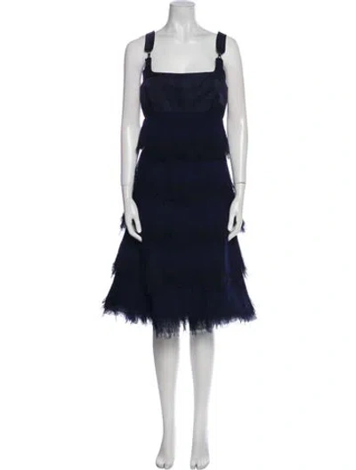 Pre-owned Chado By Ralph Rucci Vintage Midi Length Dress In Blue