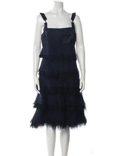 Pre-owned Chado By Ralph Rucci Vintage Midi Length Dress In Blue