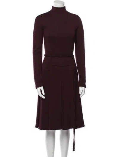 Pre-owned Chado By Ralph Rucci Vintage Midi Length Dress In Burgundy