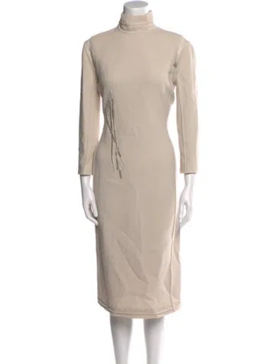 Pre-owned Chado By Ralph Rucci Vintage Midi Length Dress In Neutral