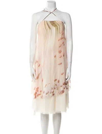 Pre-owned Chado By Ralph Rucci Vintage Midi Length Dress In Pink