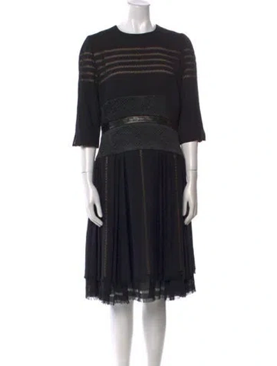 Pre-owned Chado By Ralph Rucci Vintage Midi Length Dress W/ Tags In Black