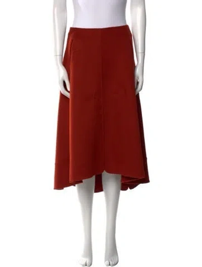 Pre-owned Chado By Ralph Rucci Vintage Midi Length Skirt In Orange
