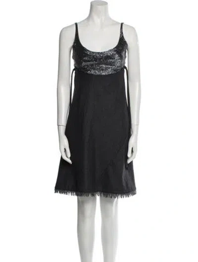 Pre-owned Chado By Ralph Rucci Vintage Mini Dress In Gray