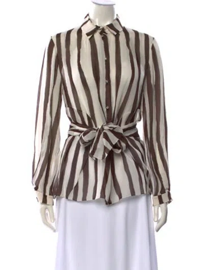 Pre-owned Chado By Ralph Rucci Vintage Silk Blouse In Multi