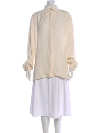 Pre-owned Chado By Ralph Rucci Vintage Silk Blouse In Neutral