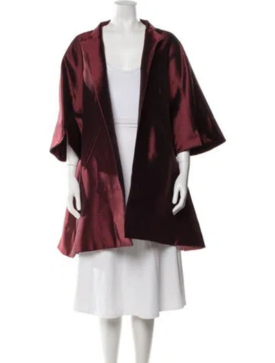 Pre-owned Chado By Ralph Rucci Vintage Silk Coat In Red