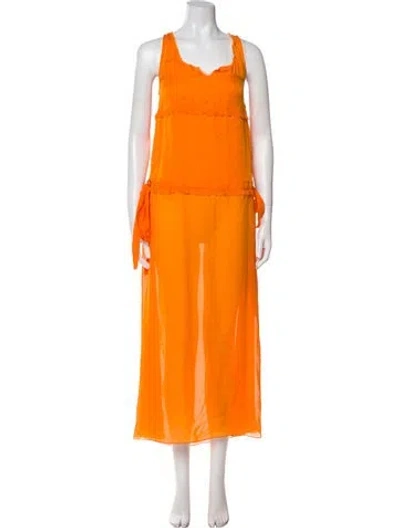 Pre-owned Chado By Ralph Rucci Vintage Silk Tunic In Orange