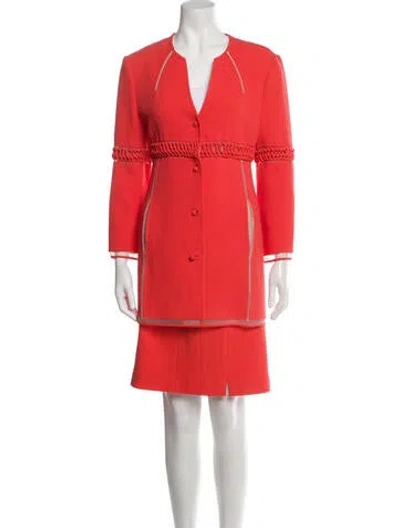 Pre-owned Chado By Ralph Rucci Vintage Wool Skirt Suit In Pink