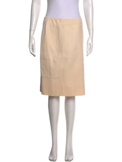 Pre-owned Chado By Ralph Rucci Wool Midi Length Skirt In Neutral