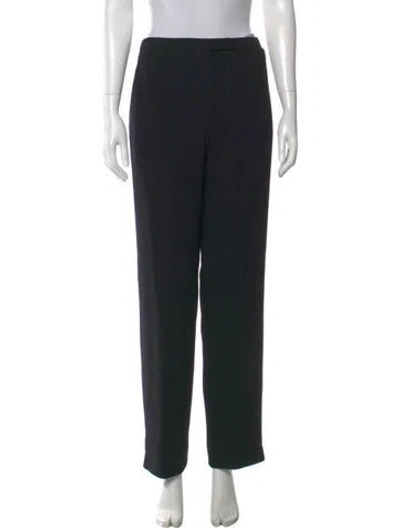 Pre-owned Chado By Ralph Rucci Wool Straight Leg Pants In Black