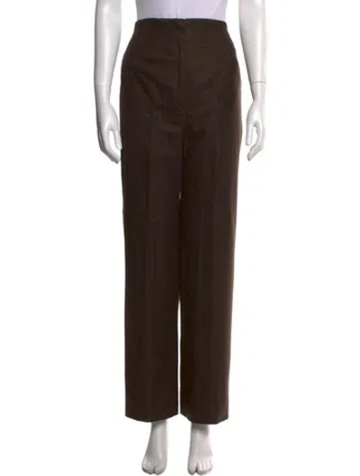 Pre-owned Chado By Ralph Rucci Wool Straight Leg Pants In Brown