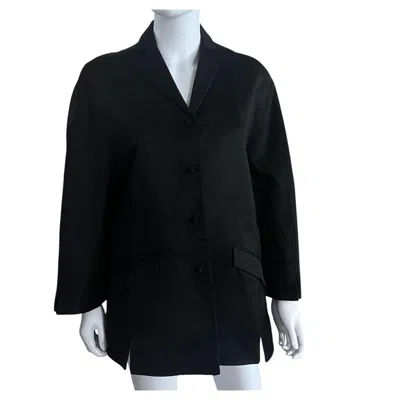 Pre-owned Chado Ralph Rucci Black Satin Architectural Jacket Iris Apfel Collection