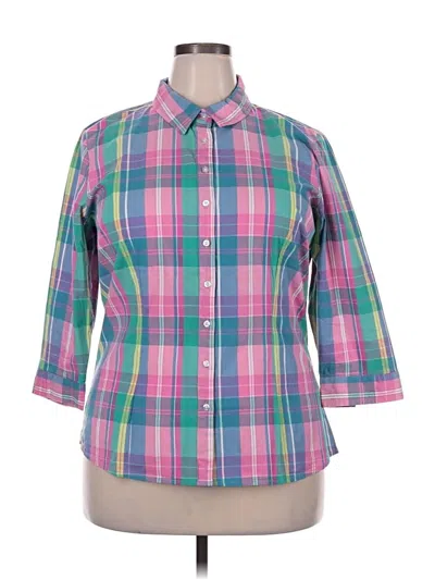 Pre-owned Chadwicks 3/4 Sleeve Button Down Shirt In Pink
