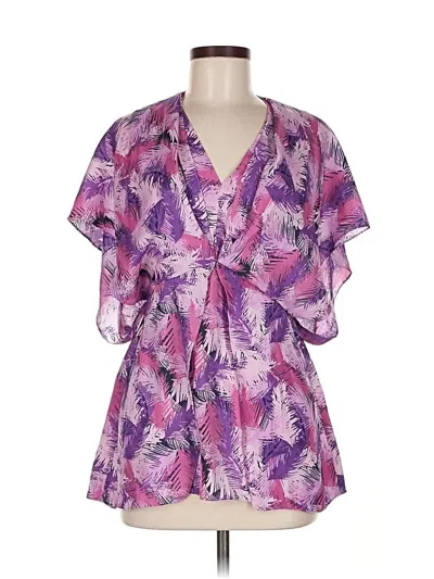 Pre-owned Chadwicks Short Sleeve Blouse In Purple