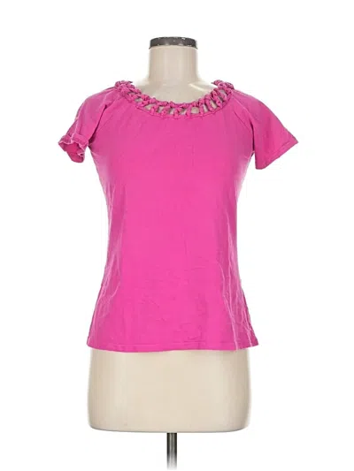 Pre-owned Chadwicks Short Sleeve Top Pink Ruffles Neckline Tops