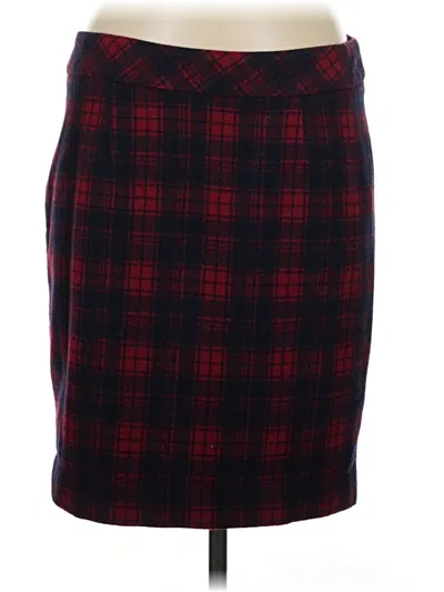 Pre-owned Chadwicks Wool Skirt In Burgundy