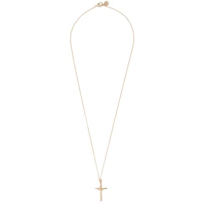 Chained & Able Mini Crucifix Gold-tone Chain Necklace In Metallic