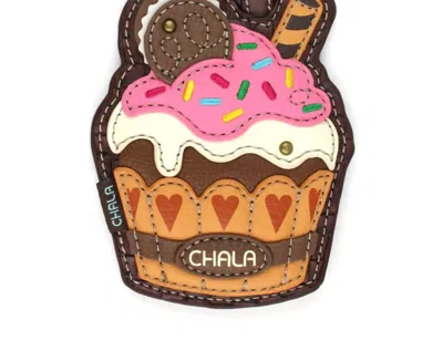 Chala Women's Cupcake Coin Purse Key Chain In Brown