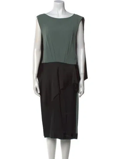 Pre-owned Chalayan Bateau Neckline Midi Length Dress In Green