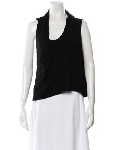 Pre-owned Chalayan Cowl Neck Sleeveless Top In Black