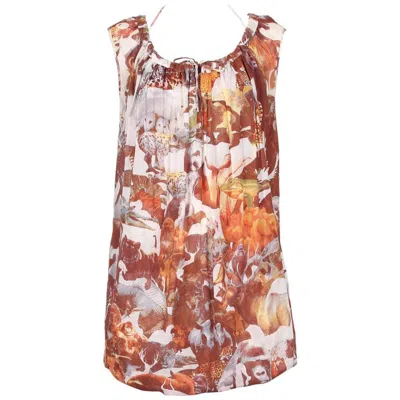 Pre-owned Chalayan Hussein  Cotton Jungle Print Sleeveless Summer Dress In Brown