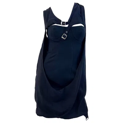 Pre-owned Chalayan Hussein  Fall / Winter 2003 Runway Sz 4 Bondage Inspired Y2k Mini Dress In Black