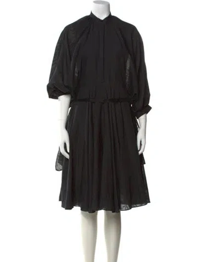 Pre-owned Chalayan Mock Neck Midi Length Dress In Black