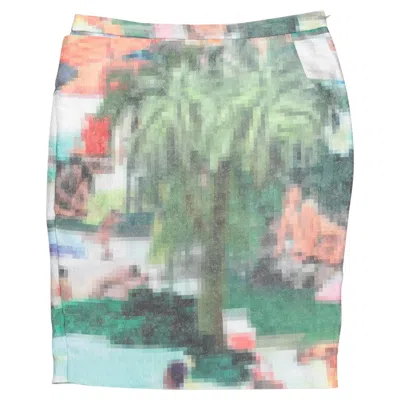 Pre-owned Chalayan Multicolor  Pixelated Beach Print Skirt Size It 38 In Gray