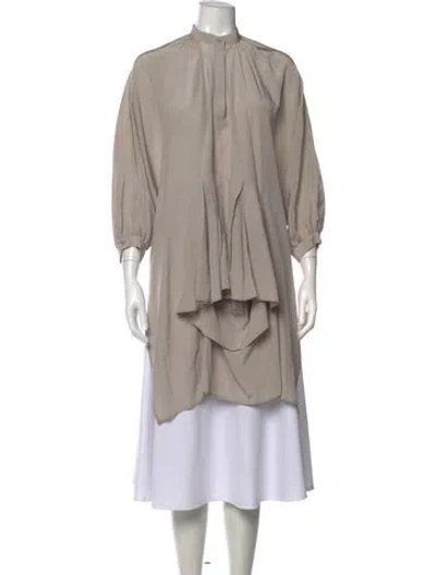 Pre-owned Chalayan Silk Three-quarter Sleeve Blouse In Grey