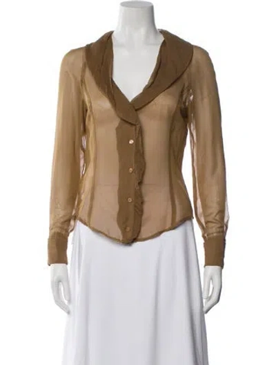 Pre-owned Chalayan Vintage 2000's Blouse In Brown