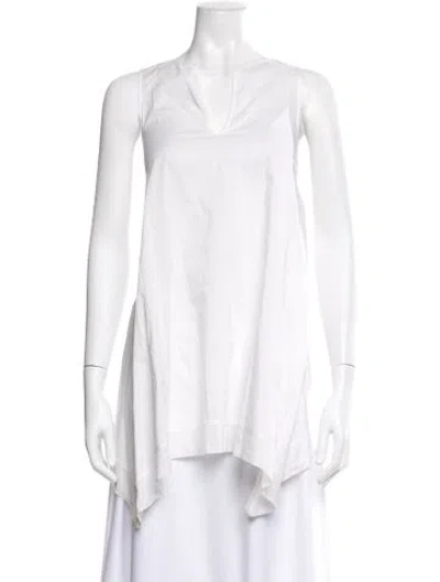 Pre-owned Chalayan V-neck Sleeveless Tunic In White