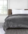 Chalet Decor Velvety Soft Plush Blanket, Twin In Gray