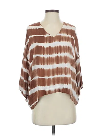 Pre-owned Chalet Et Ceci 3/4 Sleeve Blouse In Brown